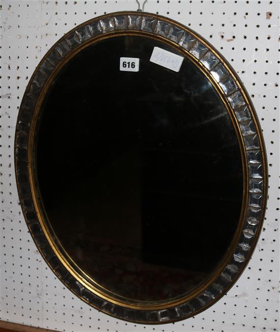 Oval gilt frame mirror